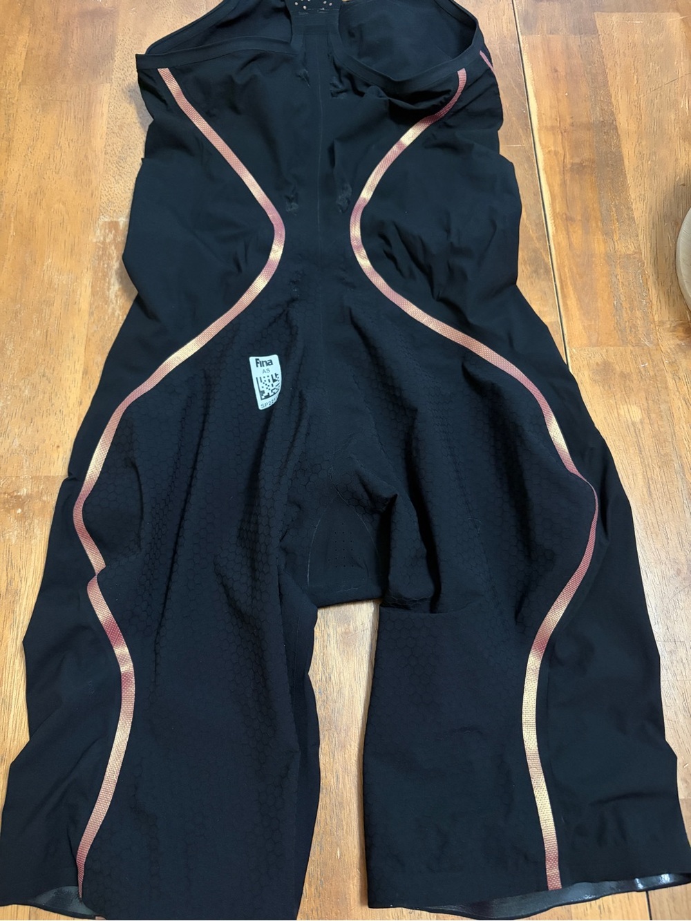 Speedo Tech suit/ Racing Suit with Metallic Pink Accent - Picture 4 of 5